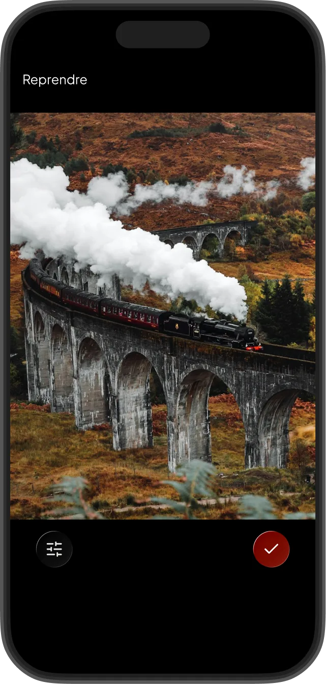 Écran de publication d'une photo géolocalisée sur l'app Hexatrip